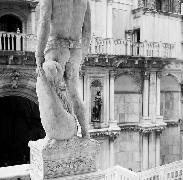 At the Doge's Palace (Lubitel in Venice BW-10)