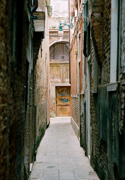Venetian alleyway (colour film)